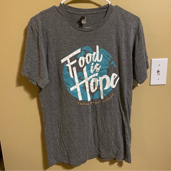 Next Level Apparel Tops - Heather Gray Feed My Starving Children Tee Short Sleeve T-shirt